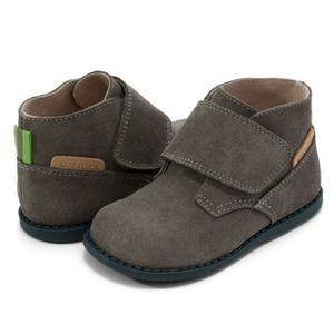 Livie & Luca, Pollock Classic Gray Suede Leather Bootie, Rubber Sole, Toddler 13